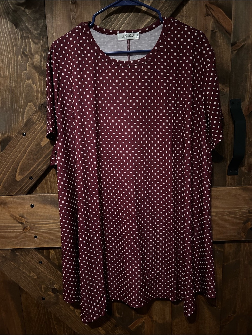 Apt. 9 Women's Burgundy Polka Dot Short-Sleeve Dress